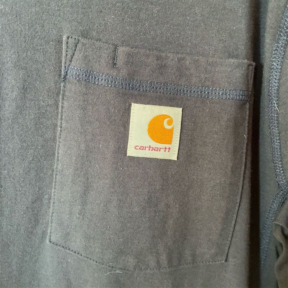 Carhartt Men's Blue Long-Sleeve Relaxed Fit Pocket T-Shirt Size M - Picture 3 of 8